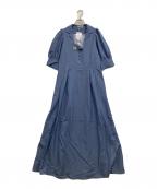 natural coutureナチュラルクール）の古着「衿付き美シルエットワンピース」｜ブルー