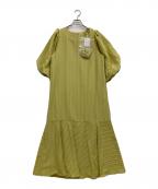 natural coutureナチュラルクール）の古着「ジャガードロングワンピース」｜イエロー