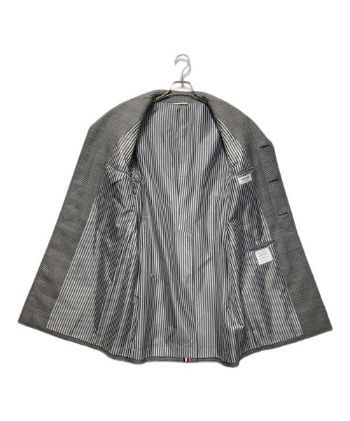 THOM BROWNE. NEW YORK（トムブラウン ニューヨーク）THOM BROWNE. NEW YORK (トムブラウンニューヨーク) バルカラーオーバーコート グレー×ホワイト サイズ:2の古着・服飾アイテム