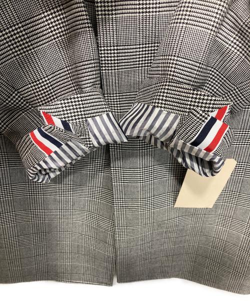 THOM BROWNE. NEW YORK（トムブラウン ニューヨーク）THOM BROWNE. NEW YORK (トムブラウンニューヨーク) バルカラーオーバーコート グレー×ホワイト サイズ:2の古着・服飾アイテム