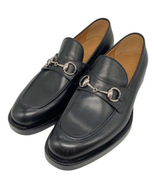 GUCCI（グッチ）GUCCI (グッチ) ホースビットローファー ブラック×シルバー サイズ:7 1/2の古着・服飾アイテム