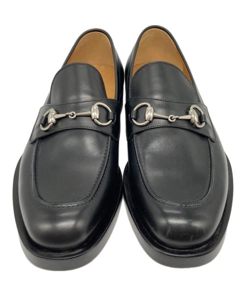 GUCCI（グッチ）GUCCI (グッチ) ホースビットローファー ブラック×シルバー サイズ:7 1/2の古着・服飾アイテム