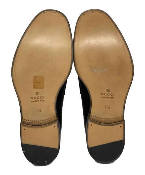 GUCCI（グッチ）GUCCI (グッチ) ホースビットローファー ブラック×シルバー サイズ:7 1/2の古着・服飾アイテム