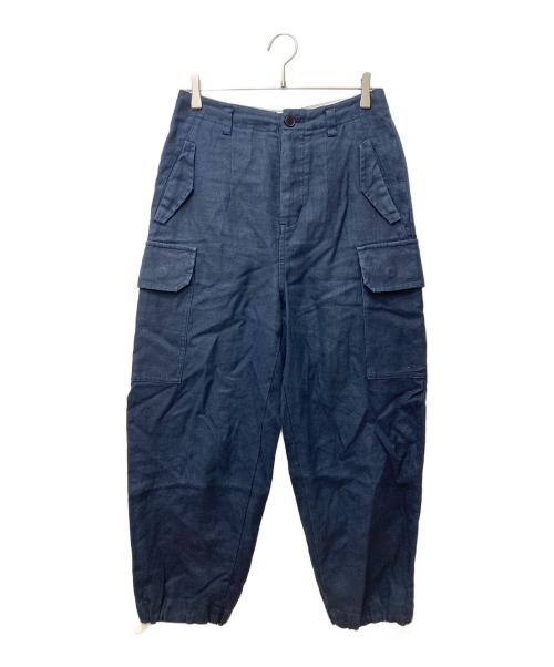 HUMAN WOMAN（ヒューマンウーマン）HUMAN WOMAN (ヒューマンウーマン) ヘンプキャンバスカーゴパンツ 077-3930401 ネイビー サイズ:Mの古着・服飾アイテム