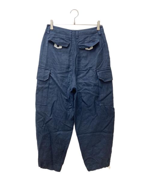 HUMAN WOMAN（ヒューマンウーマン）HUMAN WOMAN (ヒューマンウーマン) ヘンプキャンバスカーゴパンツ 077-3930401 ネイビー サイズ:Mの古着・服飾アイテム