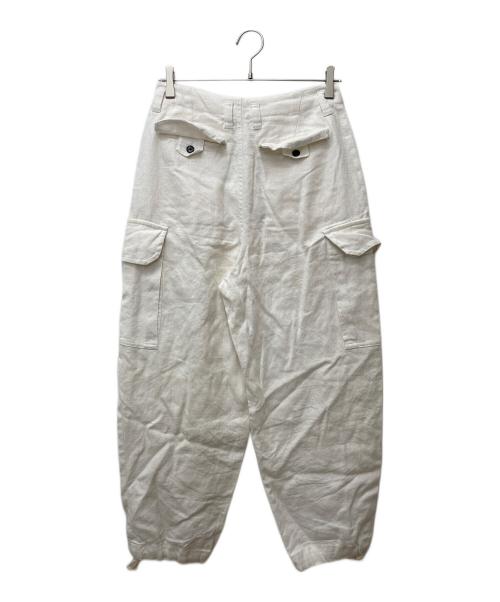 HUMAN WOMAN（ヒューマンウーマン）HUMAN WOMAN (ヒューマンウーマン) ヘンプキャンバスカーゴパンツ 077-3930401 ホワイト サイズ:Mの古着・服飾アイテム