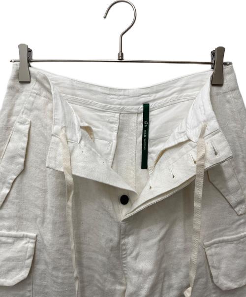 HUMAN WOMAN（ヒューマンウーマン）HUMAN WOMAN (ヒューマンウーマン) ヘンプキャンバスカーゴパンツ 077-3930401 ホワイト サイズ:Mの古着・服飾アイテム