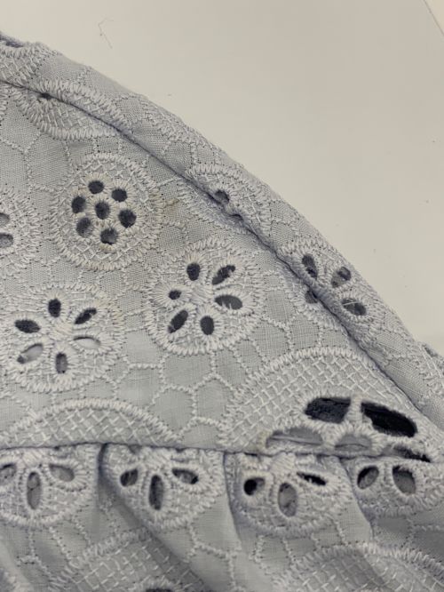 SELF PORTRAIT（セルフ ポートレイト）SELF PORTRAIT (セルフ ポートレイト) カットワークフリルジャケット ペールブルー サイズ:UK8 / US4の古着・服飾アイテム