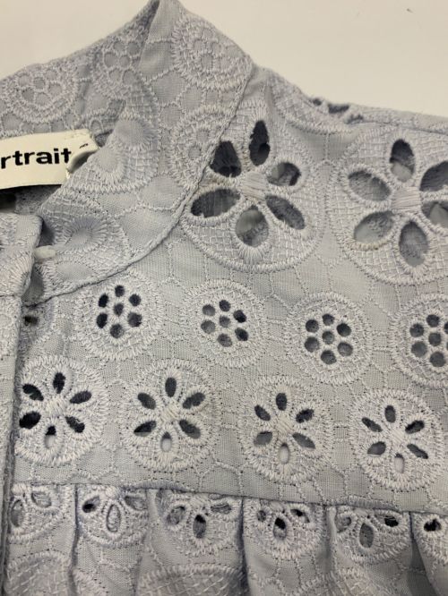 SELF PORTRAIT（セルフ ポートレイト）SELF PORTRAIT (セルフ ポートレイト) カットワークフリルジャケット ペールブルー サイズ:UK8 / US4の古着・服飾アイテム