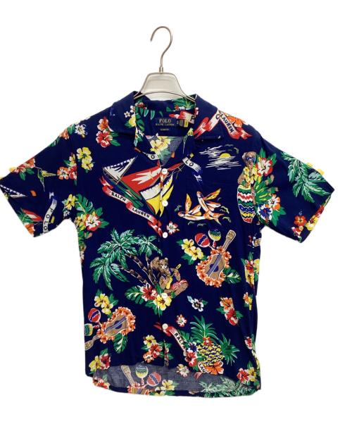 POLO RALPH LAUREN（ポロ・ラルフローレン）POLO RALPH LAUREN (ポロ・ラルフローレン) アロハシャツ ネイビー サイズ:XSの古着・服飾アイテム