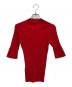 Maison Margiela (メゾンマルジェラ) リブウール五分袖ニットセーター レッド サイズ:XS：8000円