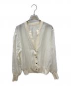 ARPEGE STORYアルページュストーリー）の古着「シアーブルゾンカーディガン」｜ホワイト