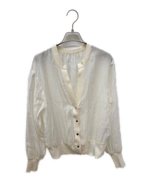 ARPEGE STORY（アルページュストーリー）ARPEGE STORY (アルページュストーリー) シアーブルゾンカーディガン ホワイト サイズ:2の古着・服飾アイテム