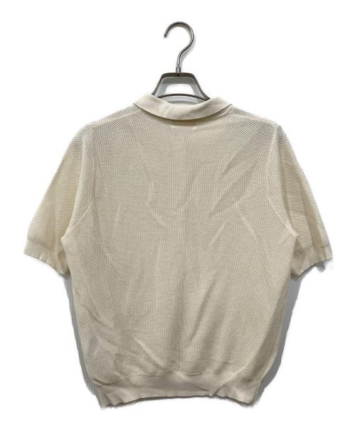 BALLSEY（ボールジィ）BALLSEY (ボールジィ) パールメッシュコンビ ポロカラープルオーバー ホワイト サイズ:Sの古着・服飾アイテム