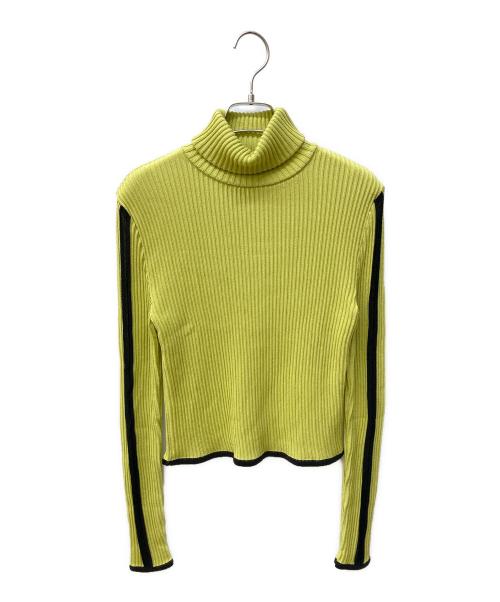 MURRAL（ミューラル）MURRAL (ミューラル) Sheer line sleeve rib knit イエロー サイズ:1の古着・服飾アイテム