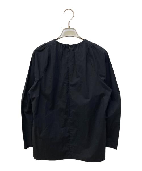 Lisiere（リジェール）Lisiere (リジェール) Col Pierrot (コルピエロ) 襟ギャザーブラウス ブラック サイズ:	SIZE 38の古着・服飾アイテム