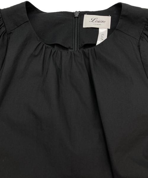 Lisiere（リジェール）Lisiere (リジェール) Col Pierrot (コルピエロ) 襟ギャザーブラウス ブラック サイズ:	SIZE 38の古着・服飾アイテム