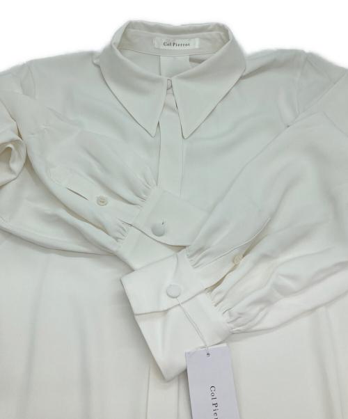 Col Pierrot（コルピエロ）Col Pierrot (コルピエロ) ビッグカラージョーゼットブラウス ホワイト サイズ:FREEの古着・服飾アイテム