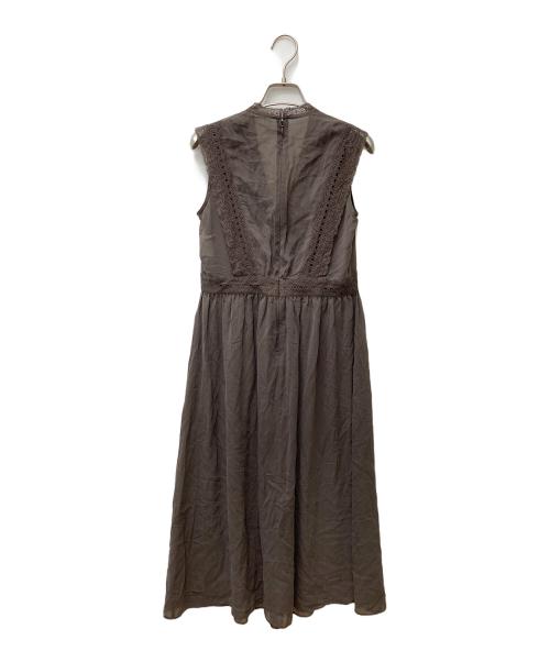 ANAYI（アナイ）ANAYI (アナイ) キュプラローンVネックワンピース 102017-14-410 ブラウン サイズ:36の古着・服飾アイテム