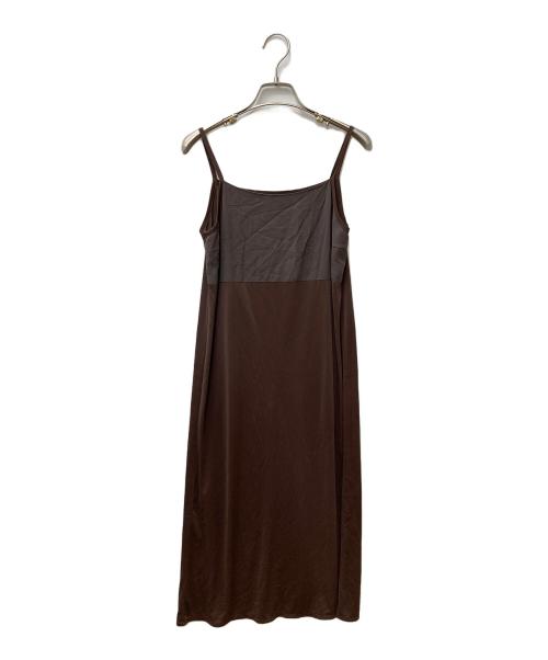 ANAYI（アナイ）ANAYI (アナイ) キュプラローンVネックワンピース 102017-14-410 ブラウン サイズ:36の古着・服飾アイテム