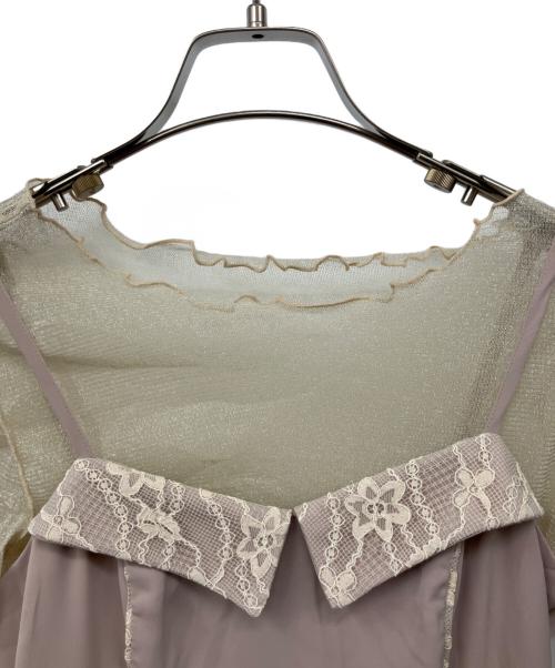 idem（イデム）idem (イデム) glitter×flower pretty lace dress ピンク サイズ:Fの古着・服飾アイテム