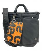COMME des GARCONS×PORTERコムデギャルソン×ポーター）の古着「HELMET BAG(S)」｜ブラック×オレンジ