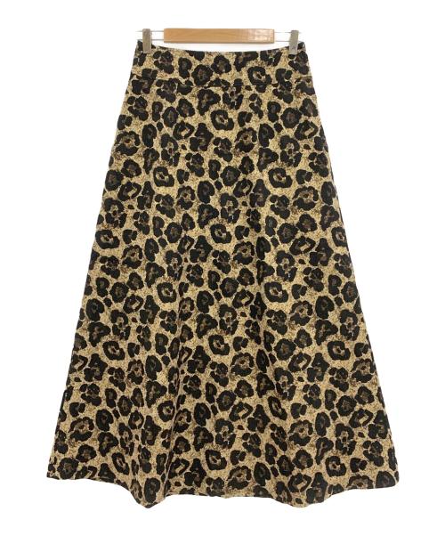 Noble（ノーブル）Noble (ノーブル) Le Tinteレオパードフレアスカート ベージュ サイズ:ＳＩＺＥ３８の古着・服飾アイテム