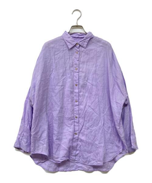 Spick and Span（スピック＆スパン）Spick and Span (スピックアンドスパン) 80リネンカシュクールビッグシャツ バイオレット サイズ:‐の古着・服飾アイテム