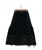 LOKITHOロキト）の古着「切替レーススカート」｜ブラック