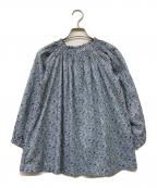 THE HANDWORKS by CHECK&STRIPEハンドワークスバイチェックアンドストライプ）の古着「ギャザーブラウス」｜ブルー