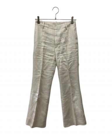 【美品】Deuxieme Classe 裾ジップ スリットパンツ ベージュ 中古・古着通販】Deuxieme Classe (ドゥーズィエム クラス) 麻
