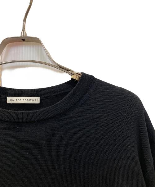 UNITED ARROWS（ユナイテッドアローズ）UNITED ARROWS (ユナイテッドアローズ) ハイゲージ ウール クルーネックニット ブラック サイズ:Lの古着・服飾アイテム
