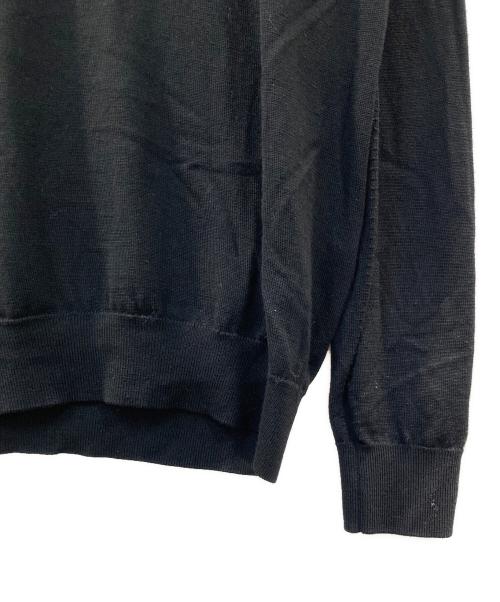 UNITED ARROWS（ユナイテッドアローズ）UNITED ARROWS (ユナイテッドアローズ) ハイゲージ ウール クルーネックニット ブラック サイズ:Lの古着・服飾アイテム