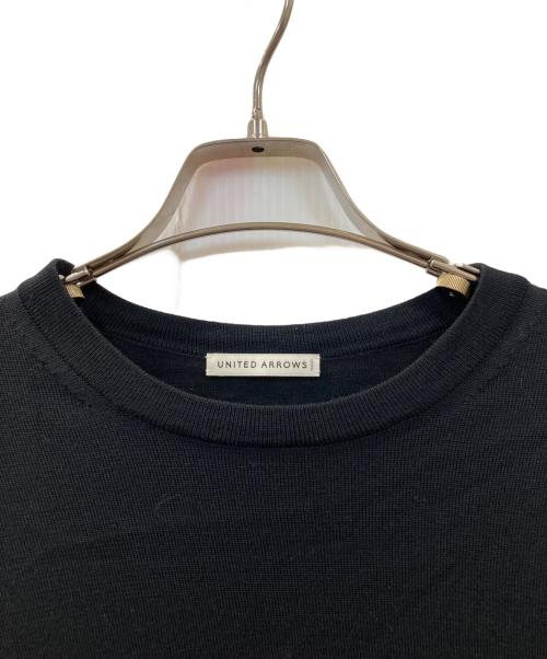 UNITED ARROWS（ユナイテッドアローズ）UNITED ARROWS (ユナイテッドアローズ) ハイゲージ ウール クルーネックニット ブラック サイズ:Lの古着・服飾アイテム