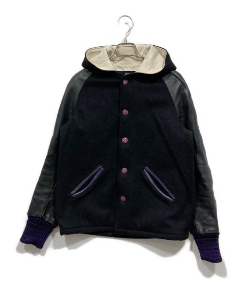 skookum（スクーカム）skookum (スクーカム) ウールｘレザーフーディスタジャン ブラック サイズ:32の古着・服飾アイテム