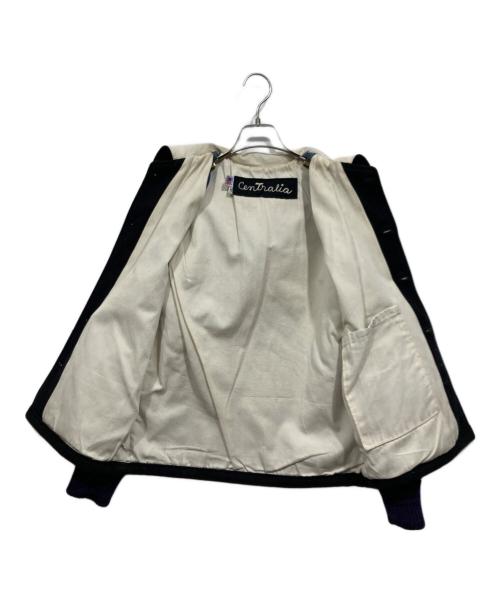 skookum（スクーカム）skookum (スクーカム) ウールｘレザーフーディスタジャン ブラック サイズ:32の古着・服飾アイテム