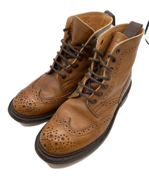 Tricker's（トリッカーズ）Tricker's (トリッカーズ) ウイングチップ カントリーブーツ ベージュ サイズ:4の古着・服飾アイテム