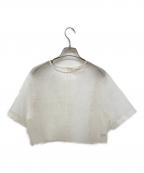 AEWEN MATOPHイウエン マトフ）の古着「オーガンジークルーネック5分袖ブラウス」｜アイボリー