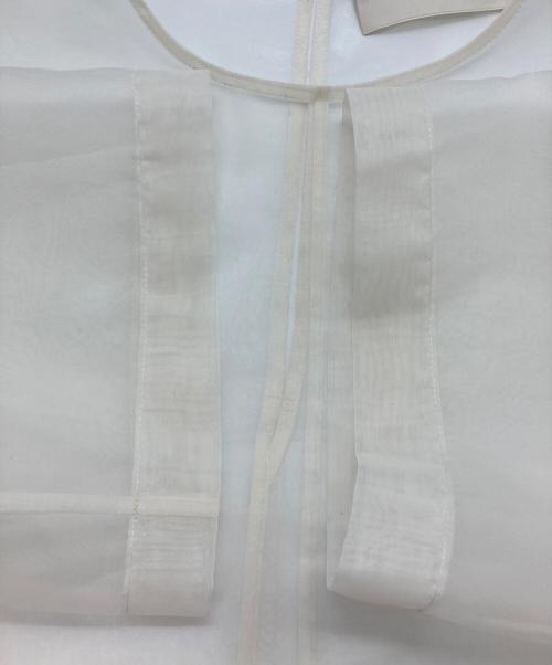 AEWEN MATOPH（イウエン マトフ）AEWEN MATOPH (イウエン マトフ) オーガンジークルーネック5分袖ブラウス アイボリー サイズ:FREEの古着・服飾アイテム