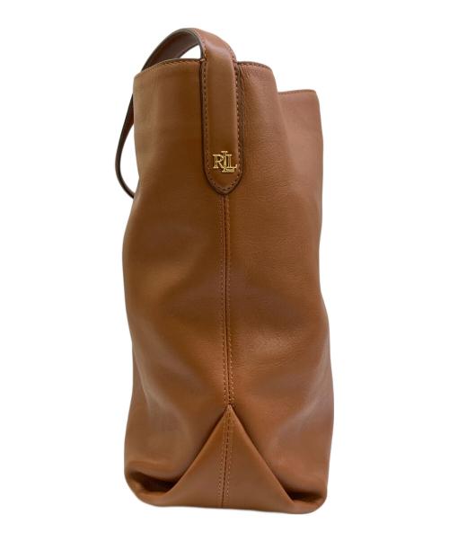 LAUREN RALPH LAUREN（ローレンラルフローレン）LAUREN RALPH LAUREN (ローレンラルフローレン) レザー ラージ Kassie ショルダー バッグ ブラウンの古着・服飾アイテム