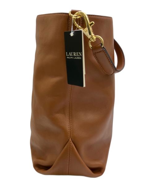 LAUREN RALPH LAUREN（ローレンラルフローレン）LAUREN RALPH LAUREN (ローレンラルフローレン) レザー ラージ Kassie ショルダー バッグ ブラウンの古着・服飾アイテム