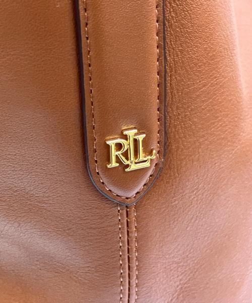 LAUREN RALPH LAUREN（ローレンラルフローレン）LAUREN RALPH LAUREN (ローレンラルフローレン) レザー ラージ Kassie ショルダー バッグ ブラウンの古着・服飾アイテム