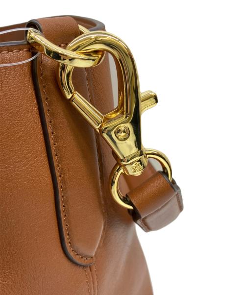 LAUREN RALPH LAUREN（ローレンラルフローレン）LAUREN RALPH LAUREN (ローレンラルフローレン) レザー ラージ Kassie ショルダー バッグ ブラウンの古着・服飾アイテム