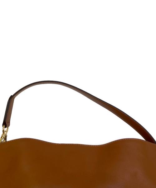 LAUREN RALPH LAUREN（ローレンラルフローレン）LAUREN RALPH LAUREN (ローレンラルフローレン) レザー ラージ Kassie ショルダー バッグ ブラウンの古着・服飾アイテム