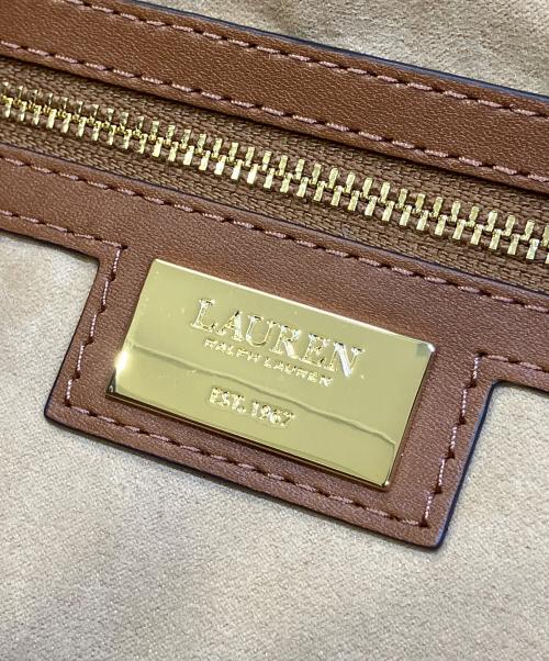 LAUREN RALPH LAUREN（ローレンラルフローレン）LAUREN RALPH LAUREN (ローレンラルフローレン) レザー ラージ Kassie ショルダー バッグ ブラウンの古着・服飾アイテム