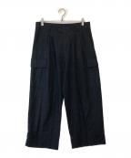EULLAエウラ）の古着「NEP WARM JERSEY WIDE CARGO PANT」｜ネイビー