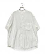 Graphpaperグラフペーパー）の古着「BROAD S/S OVERSIZED BAND COLLAR SHIRT」｜ホワイト