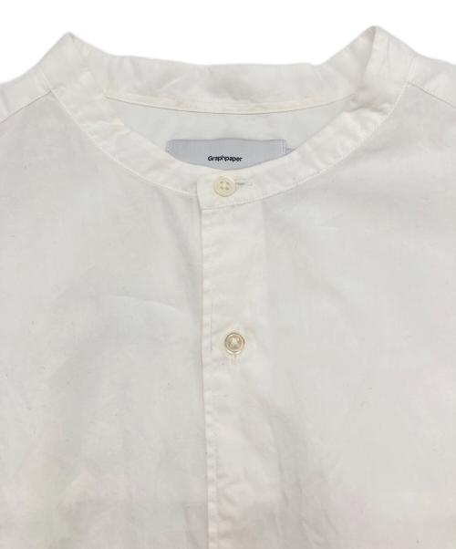 Graphpaper（グラフペーパー）Graphpaper (グラフペーパー) BROAD S/S OVERSIZED BAND COLLAR SHIRT ホワイト サイズ:Freeの古着・服飾アイテム