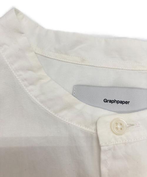 Graphpaper（グラフペーパー）Graphpaper (グラフペーパー) BROAD S/S OVERSIZED BAND COLLAR SHIRT ホワイト サイズ:Freeの古着・服飾アイテム