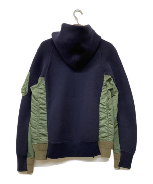 sacai（サカイ）sacai (サカイ) Sponge Sweat MA-1 Hoodie ネイビー×カーキ サイズ:size1の古着・服飾アイテム